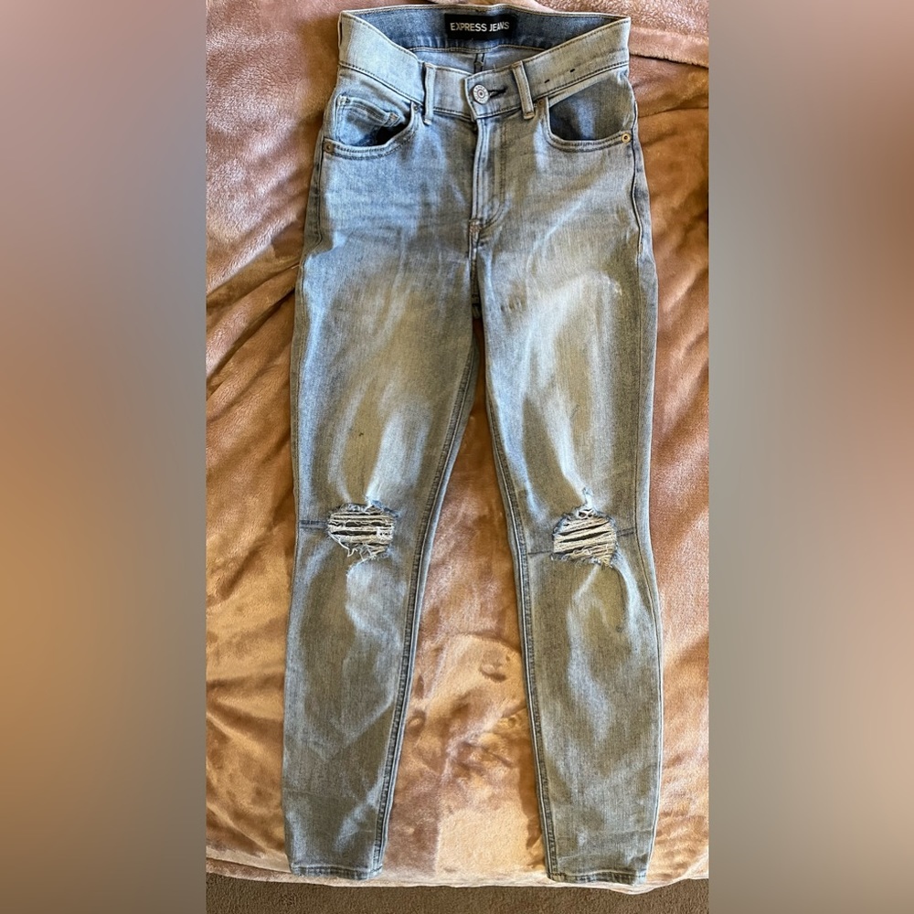 Express Cropped Leggings High Rise Jeans, Size 0